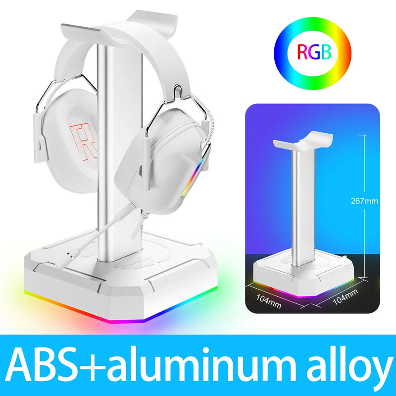 Aluminuim Alloy Headphone Stand RGB Backlight Gaming Headset Display Holder Rack Vertical Bracket Hanger For PUBG Computer Gamer