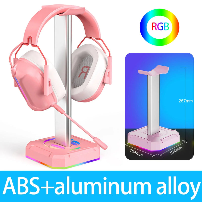 Aluminuim Alloy Headphone Stand RGB Backlight Gaming Headset Display Holder Rack Vertical Bracket Hanger For PUBG Computer Gamer