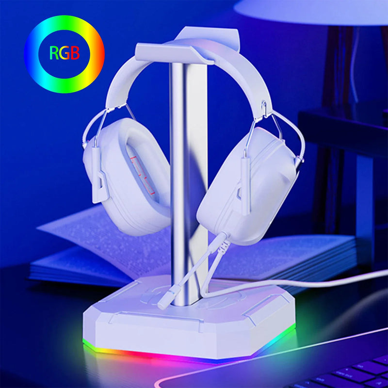 Aluminuim Alloy Headphone Stand RGB Backlight Gaming Headset Display Holder Rack Vertical Bracket Hanger For PUBG Computer Gamer