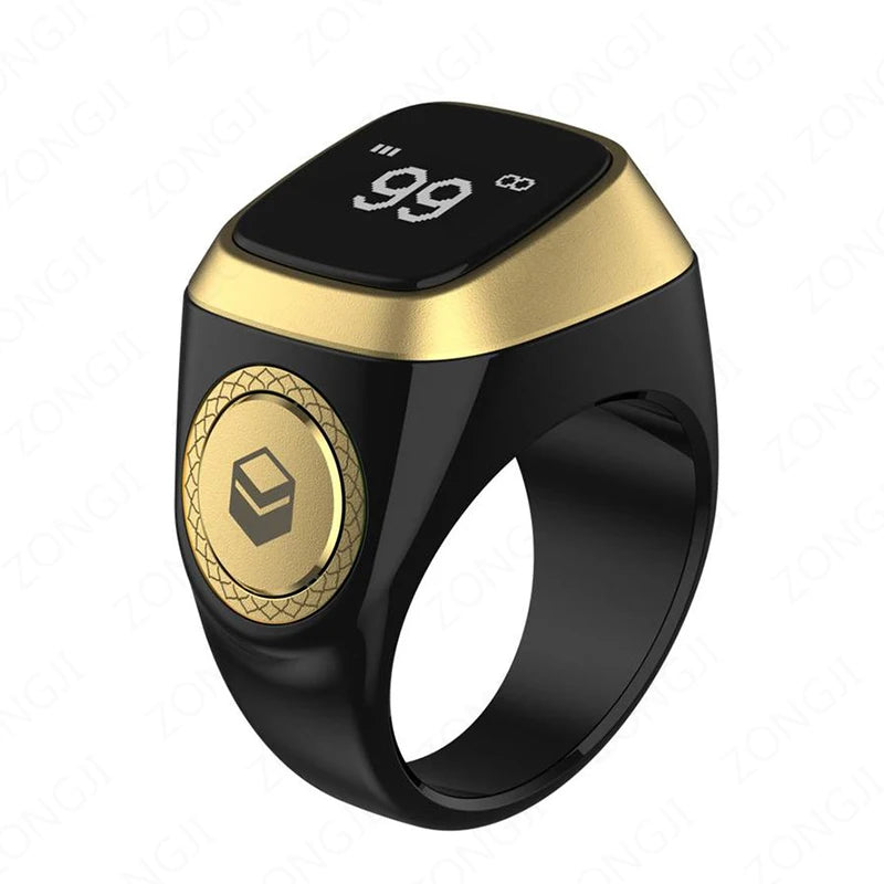 2025 IQibla Smart Zikr Ring Praise Tasbih Tally Electronic Digital Counter for Muslims Prayer Time Vibration Reminder Waterproof